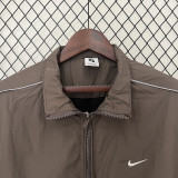 2024 New NK Brown Windbreaker（褐色、白边线）