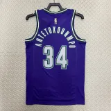 22/23 BUCKS ANTETOKOUNMPO #34 Purple Top Quality Hot Pressing NBA Jersey (Retro Logo)