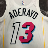 22/23 HEAT ADERAYO #13 White City Edition Top Quality Hot Pressing NBA Jersey