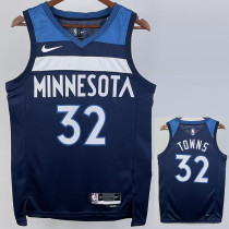 22/23 Timberwolves TOWNS #32 Blue Top Quality Hot Pressing NBA Jersey