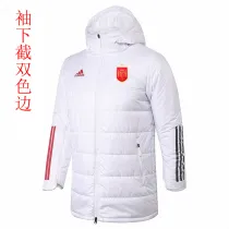 2022 Spain White Hooded Cotton Coat 棉衣