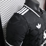 24/25 Man Utd  Black Special Edition Player Version Soccer Jersey(胸前白广告）