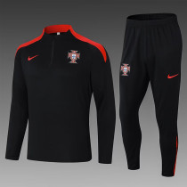 24/25  Portugal  Black Half Pull Tracksuit  (半拉链)