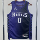 23/24 Kings MONK #0 Purple Top Quality Hot Pressing NBA Jersey (Trapeze Edition)飞人版