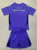 24/25 Bayern Purople Goalkeeper Kids Soccer Jersey