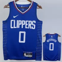 22/23 Clippers WESTBROOK #0 Blue Top Quality Hot Pressing NBA Jersey