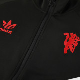 24/25  Man Utd  Black Jacket Tracksuit #06(袖带红白边）