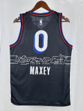 20/21  76ERS MAX # 0 Royal Blue (City Edition) Top Quality Hot Pressing NBA Jersey城市版