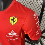 2024 F1 Formula One Ferrari #16 Red Racing Suit (圆领、16号、左肩带DX广告)