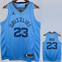 20/21 GRIZZLIES ROSE #23 Blue Top Quality Hot Pressing NBA Jersey (Trapeze Edition) 飞人版