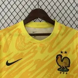 2024  France Goalkeeper Yellow  Fans Soccer Jersey