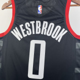 23/24 Rockets WESTBROOK #0 Black Top Quality Hot Pressing NBA Jersey (Trapeze Edition)飞人版
