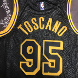 LAKERS TOSCANO #95 Snake skin Black Top Quality Hot Pressing NBA Jersey