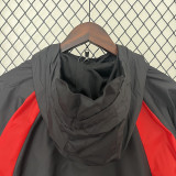 2024 New Jordon Black Red Windbreaker(连帽）