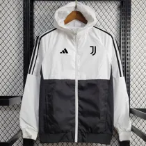 24/25 JUV White & Black  Hooded Windbreaker
