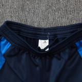 24/25 Italy Royal Blue Hooded  Half Pull Tracksuit(Add Fluff)  (半拉链、加绒F597)