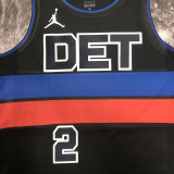 22/23 Pistons CUNNINGHAM #2 Black Top Quality Hot Pressing NBA Jersey (Trapeze Edition)