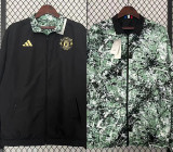 2024 Man Utd Black& White Green Double sided Windbreaker (双面风衣)