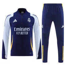 24/25 RMA Sapphire Blue Player version  Half Pull Tracksuit  (球员版、半拉链)