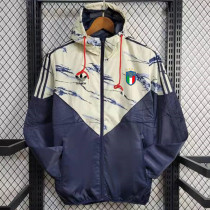 24/25 Italy Royal Blue &Yellow Hooded Windbreaker