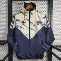 24/25 Italy Royal Blue &Yellow Hooded Windbreaker