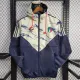 24/25 Italy Royal Blue &Yellow Hooded Windbreaker
