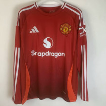 24/25 Man Utd Home Long sleeve  Fans Soccer Jersey (长袖)