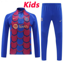 24/25 BAR Blue Inkjet  Kids Half Pull Tracksuit  (童装、半拉链)