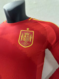 2024 Spain Home  Long Sleeve Player Version Soccer Jersey(长袖)
