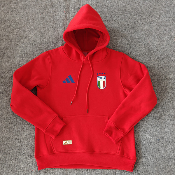 24/25  Italy Red Hooded Sweat Shirt加绒