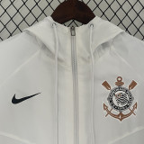 2024 Corinthians white  one sided hooded  Windbreaker （单面带帽风衣）