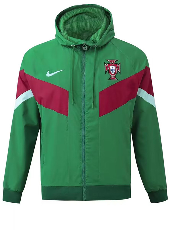 2024 Portugal Green hooded Windbreaker