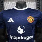24/25 Man Utd  Royal Blue Special Edition Player Version Soccer Jersey（胸前白广告）
