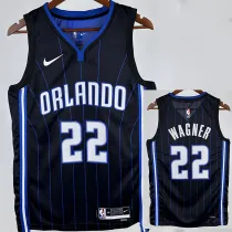 22/23 Magic WAGNER #22 Black Away Top Quality Hot Pressing NBA Jersey（黑色条纹）