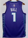 22/23 HORNETS BALL #1 Blue Top Quality Hot Pressing NBA Jersey (Trapeze Edition) 飞人版