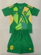 24/25  Spain Green Goalkeeper Kids Soccer Jersey