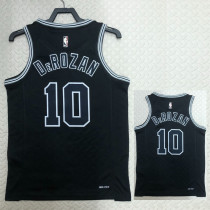 22/23 SA Spurs DEROZAN #10 Black Top Quality Hot Pressing NBA Jersey (Retro Logo)