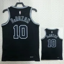 22/23 SA Spurs DEROZAN #10 Black Top Quality Hot Pressing NBA Jersey (Retro Logo)