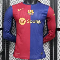 24/25 BAR Home Player Version Long Sleeve  Soccer Jersey('Spotify'长袖）