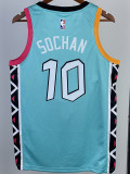 22/23 SA Spurs SOCHAN #10 Blue City Edition Top Quality Hot Pressing NBA Jersey