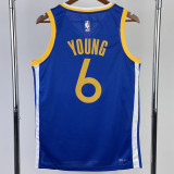 22/23 WARRIORS YOUNG #6 Blue Top Quality Hot Pressing NBA Jersey (V领)