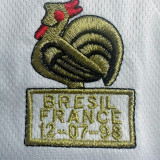 1998 France Away Long Sleeve Retro Soccer Jersey (长袖)(右胸带小字)