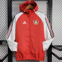 24/25 LeverKusen Red &White Hooded Windbreaker