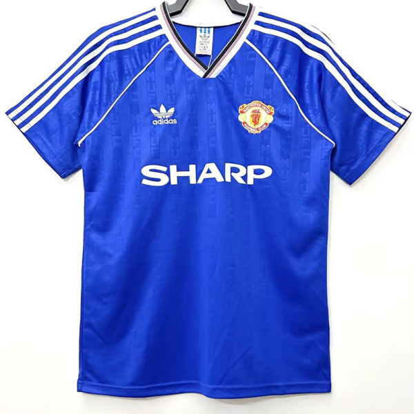 1988/1990 Man Utd Away Blue Retro Soccer Jersey