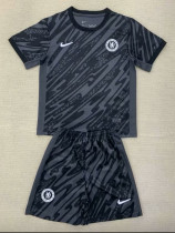 24 /25 CHE Black Goalkeeper  Kids  Soccer Jersey