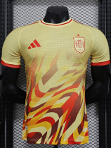 2024 Spain Yellow Red Special Edition Player Version Soccer Jersey