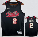23/24 Trail Blazers AYTON #2 Black City Edition Top Quality Hot Pressing NBA Jersey