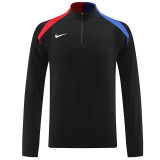 24/25 NK Black  Half Zipper Sportswear # 812黑色(半拉链)