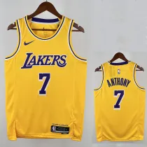 22/23 Lakers ANTHONY # 7 Yellow Top Quality Hot Pressing NBA Jersey(圆领）