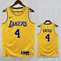 22/23 LAKERS KNEGHT#4 Yellow Top Quality Hot Pressing NBA Jersey